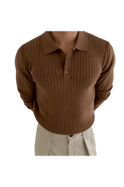 Sebastien Laurent | Ribbed Long Sleeve Polo Knit