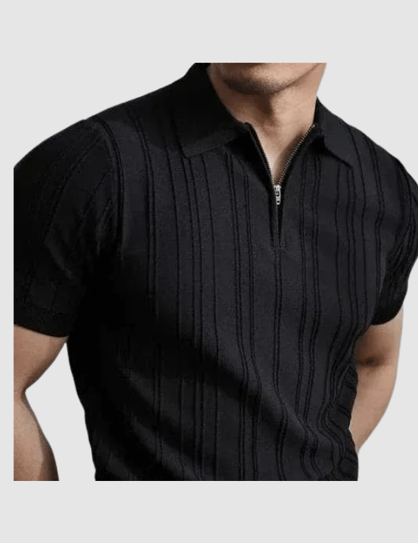 Adrien Beaumont | Ribbed Zip Polo Shirt