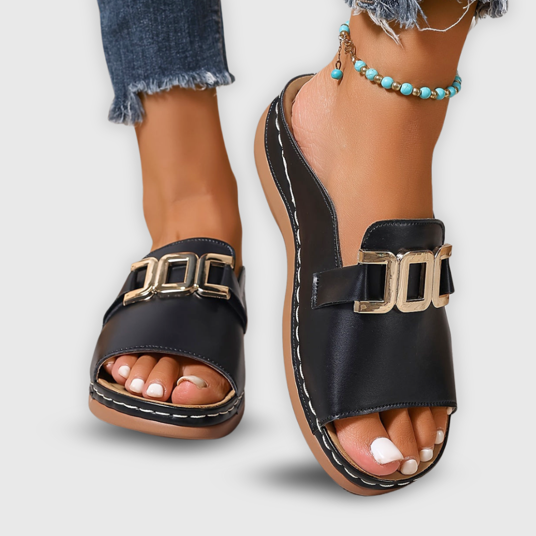 Kayla Hays | Buckle Comfort Slide Sandals For Women