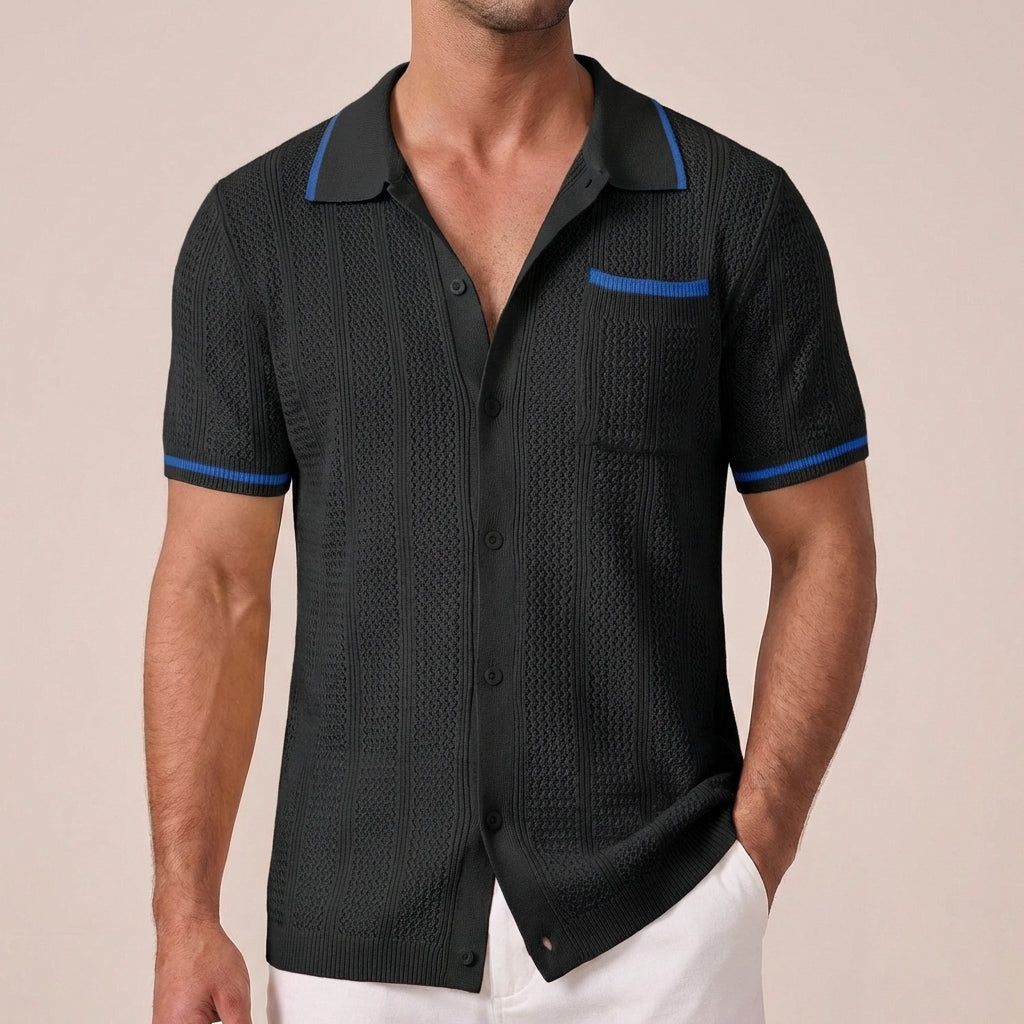 Marco Bellucci | Knit Button Polo Shirt For Men