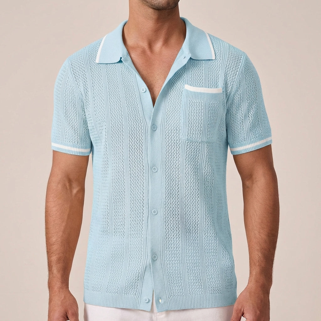 Marco Bellucci | Knit Button Polo Shirt For Men
