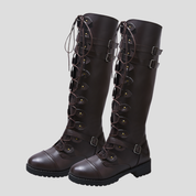 Scarlett Whitmore | Gothic Lace-Up Knee High Boots For Women