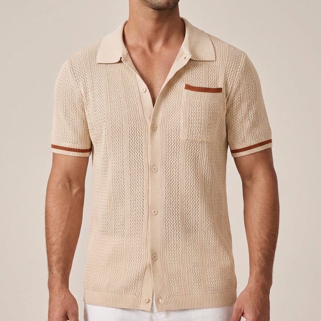 Marco Bellucci | Knit Button Polo Shirt For Men