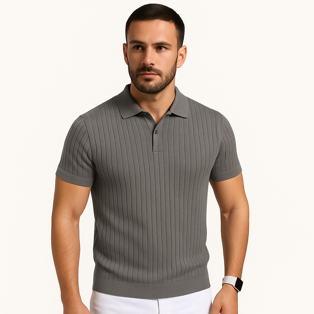 Matteo Ricci | Milano Ribbed Polo Knit Luxe