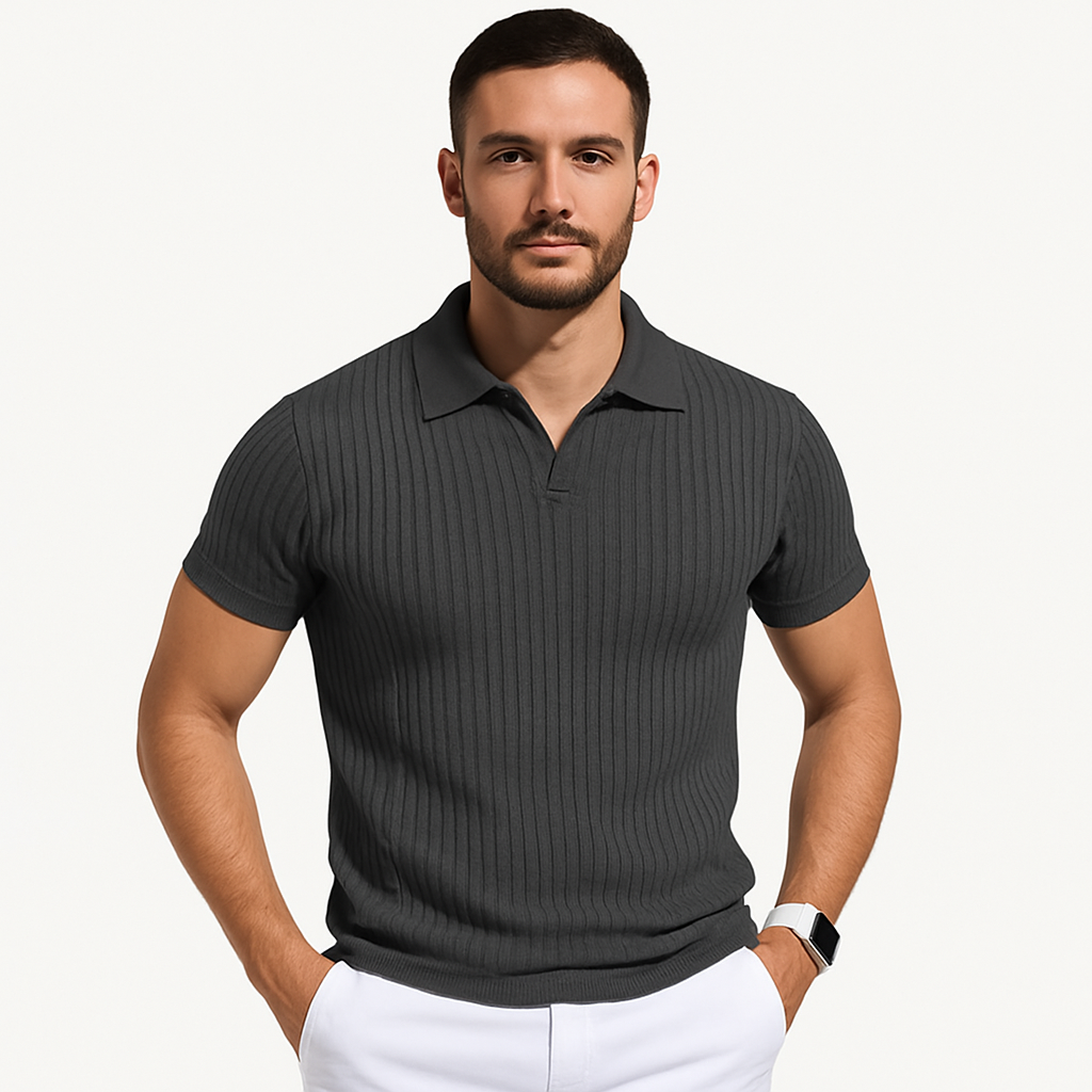 Matteo Ricci | Milano Ribbed Polo Knit Luxe