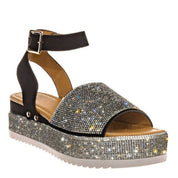 Victoria Bray | Rhinestone Wedge Sandals For Women