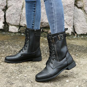 Margaux Sinclair | Classic Lace-Up Biker Boots For Women