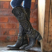 Alicia Sloan | Studded Knee-High Western Boots For Women