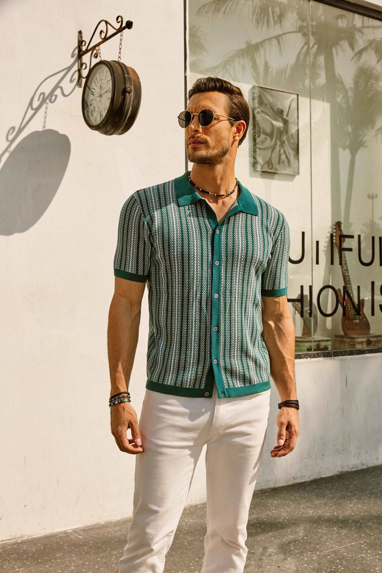 Enzo Bellini | Riviera Pattern Knit Polo Luxe