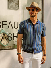 Enzo Bellini | Riviera Pattern Knit Polo Luxe