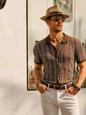 Enzo Bellini | Riviera Pattern Knit Polo Luxe