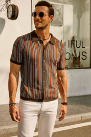 Enzo Bellini | Riviera Pattern Knit Polo Luxe