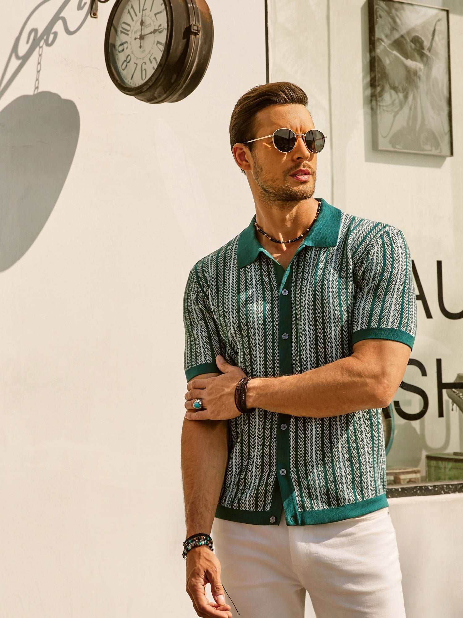 Enzo Bellini | Riviera Pattern Knit Polo Luxe