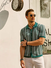 Enzo Bellini | Riviera Pattern Knit Polo Luxe