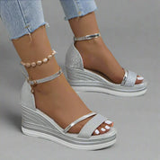 Camille Dubois | Riviera Wedge Sandals Luxe