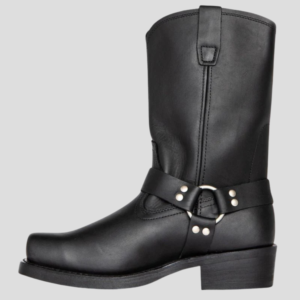 Amelia Blackwood | Leather Biker Boots For Women