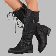 Scarlett Whitmore | Gothic Lace-Up Knee High Boots For Women