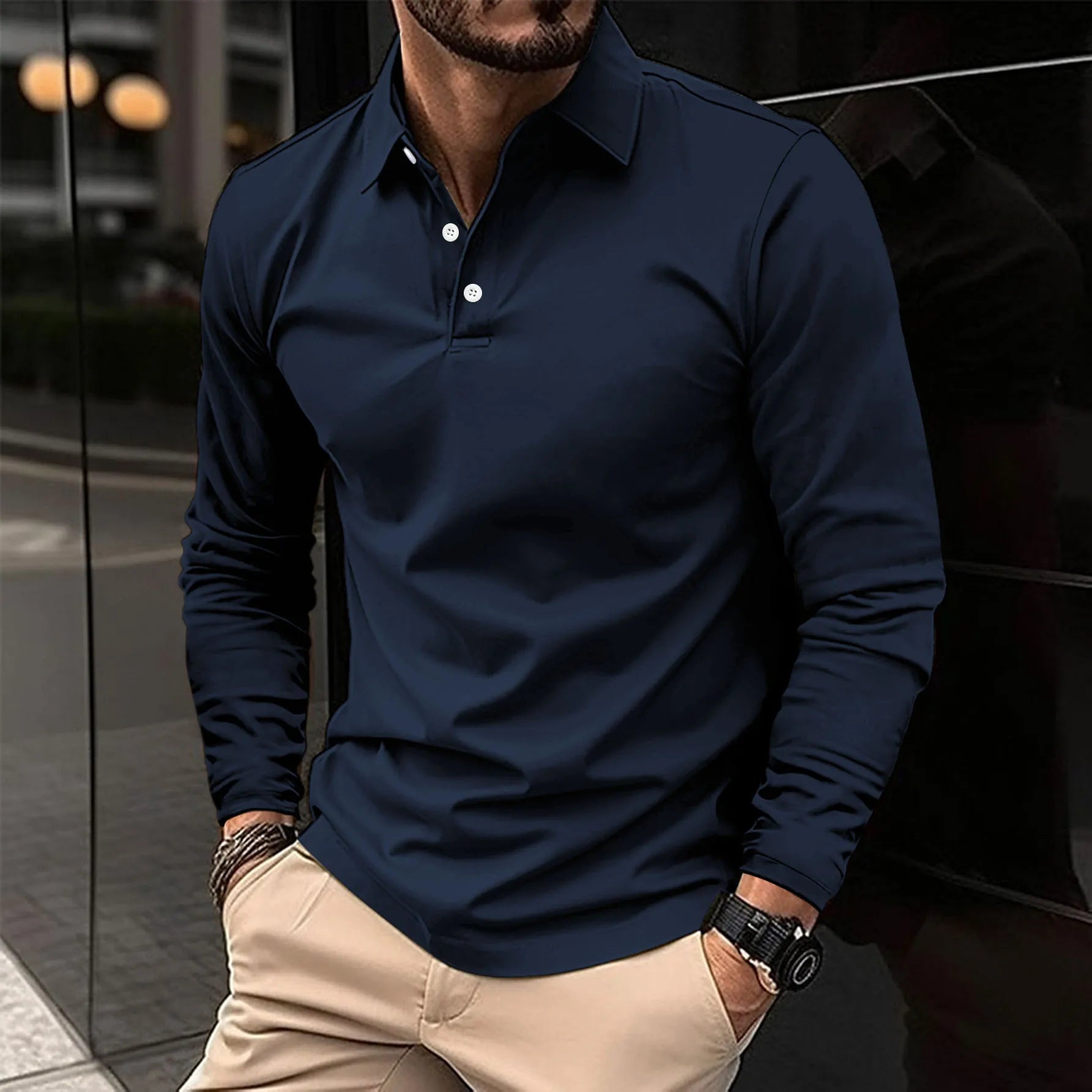 Lucas Bennett | Classic Long Sleeve Polo Shirt