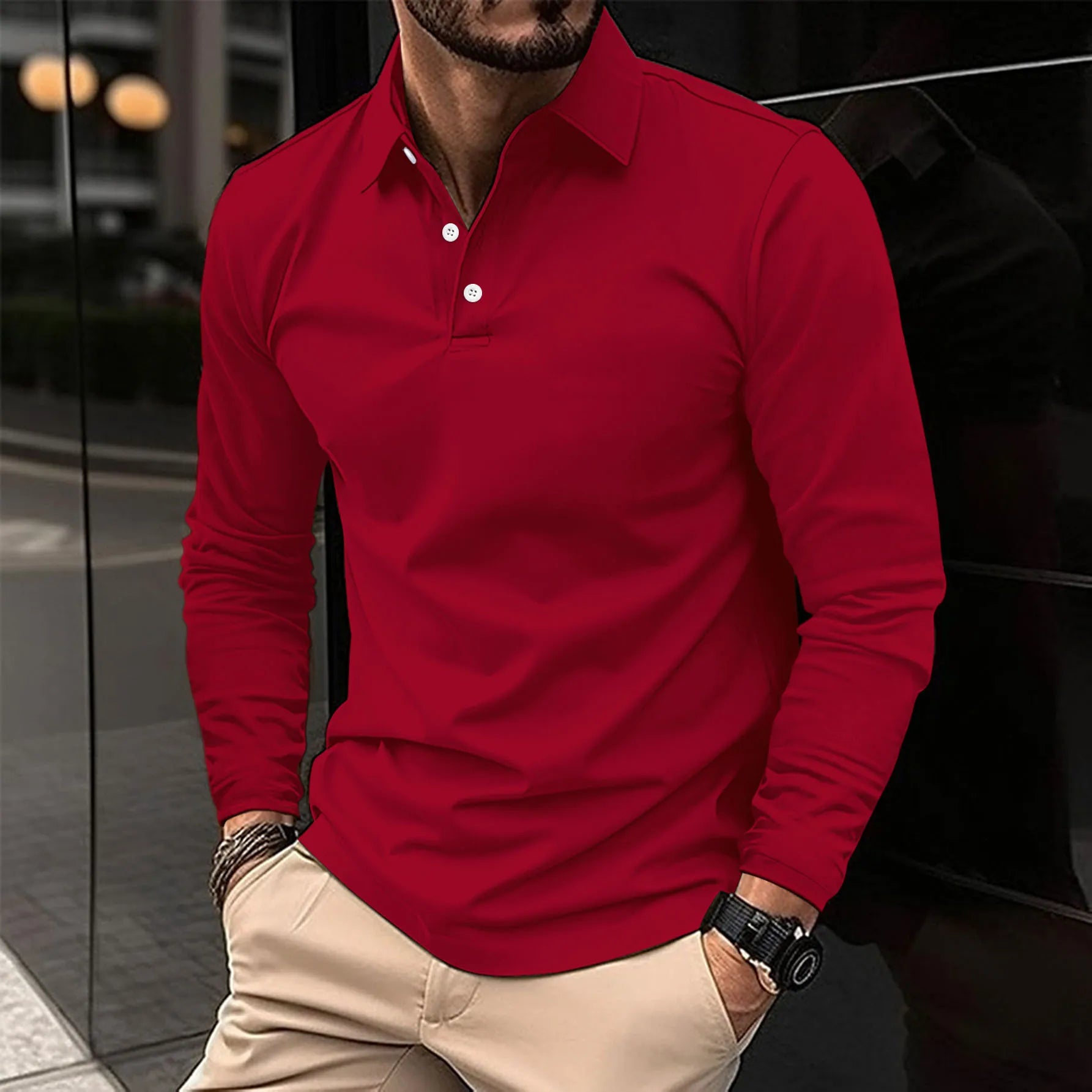 Lucas Bennett | Classic Long Sleeve Polo Shirt