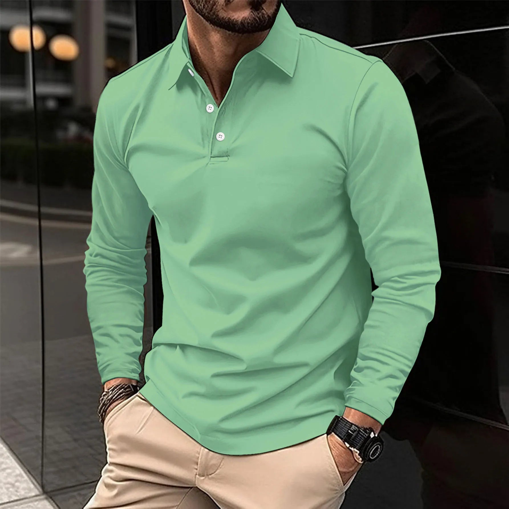 Lucas Bennett | Classic Long Sleeve Polo Shirt