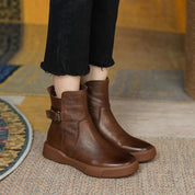 Elodie Beaumont | Minimalist Leather Ankle Boots For Women