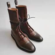 Vanessa Poe | Leather Lace-Up Ankle Boots For Women