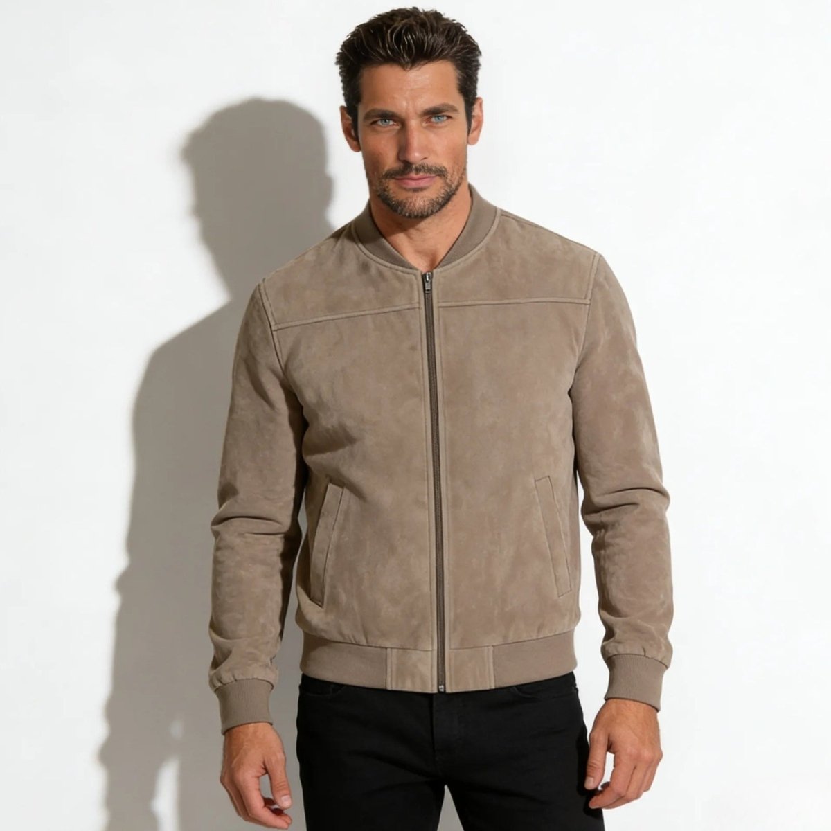 Leonardo Vieri | Suede Zip Bomber Jacket