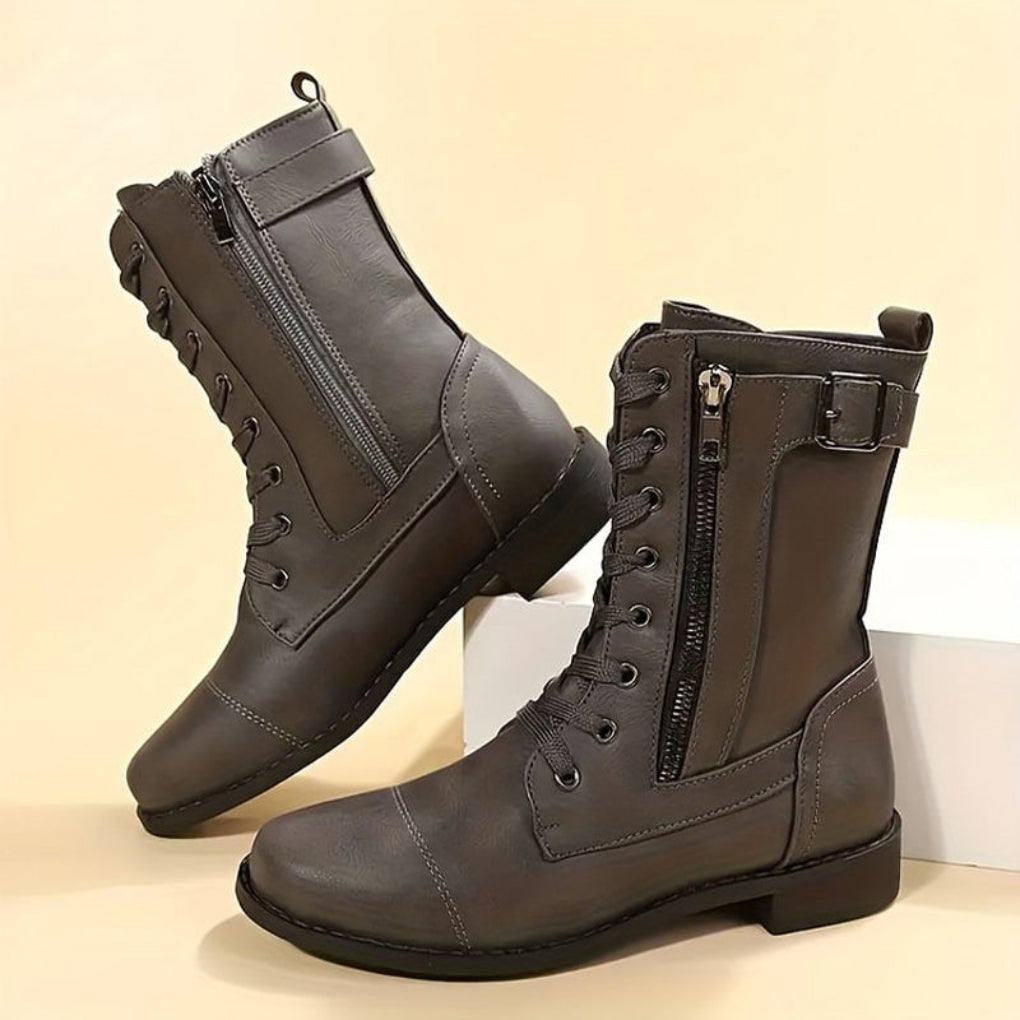 Margaux Sinclair | Classic Lace-Up Biker Boots For Women